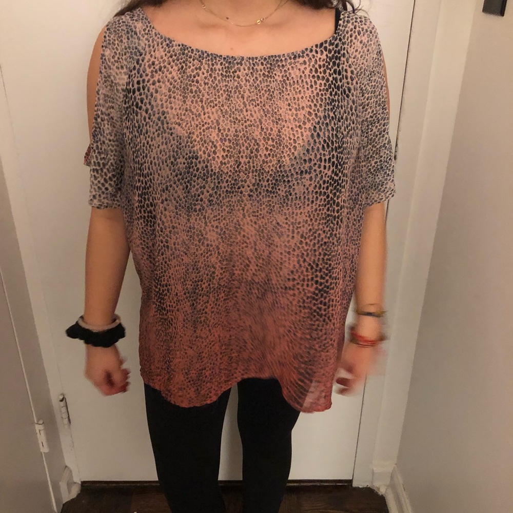Patterned blouse.